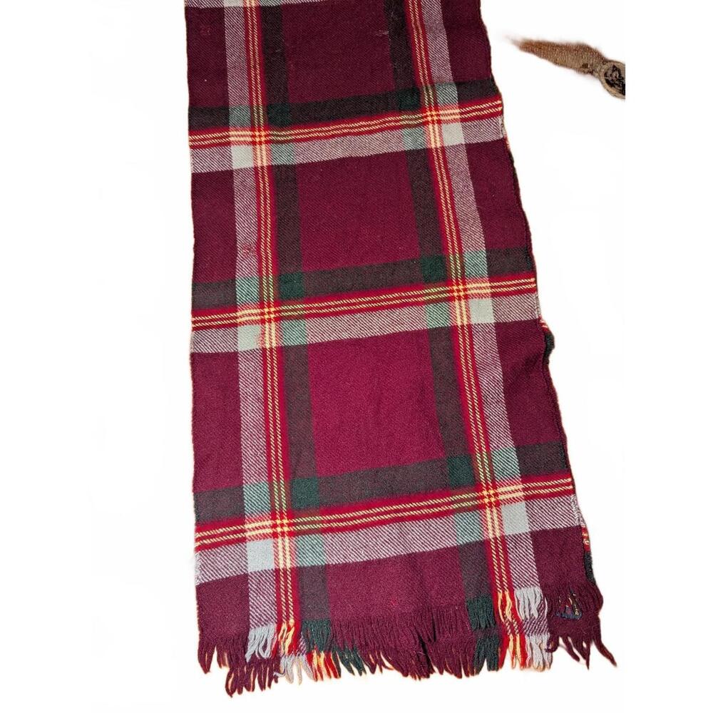 Vintage Cisco Pure Lambs Wool Plaid Scarf Made in Scotland